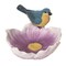 Transpac 7.1 Inch Blue Spring Bird on Flower Decorative Object Polyresin Spring Decor